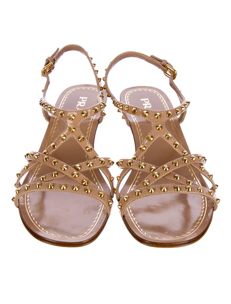 prada sandal platform|Prada studded pony skin sandals.